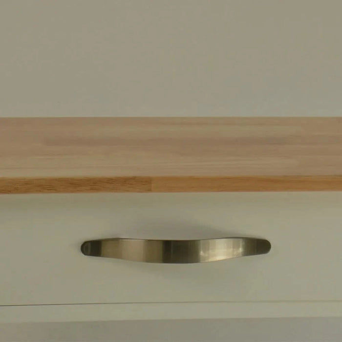 Kitchen Island & Kitchen Cart, Mobile Kitchen Island, Rubber Wood Top, Big & Adjustable Shelf Inside Cabinet for Different Utensils, Luxury Design Fits Party at Different Site. Default -DTYStore