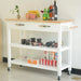 Kitchen Island & Kitchen Cart, Rubber Wood Top, Mobile Kitchen Island with Two Lockable Wheels, Simple Design for Easy Storing and Fetching, Two Drawers Give Unique Storage for Special Utensil. Default -DTYStore