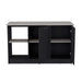 Kitchen Island with Large Countertop, Open Storage Shelves and Double Door Cabinet, Black / Onyx Default -DTYStore