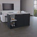 Kitchen Island with Large Countertop, Open Storage Shelves and Double Door Cabinet, Black / Onyx Default -DTYStore