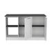 Kitchen Island with Large Countertop, Open Storage Shelves and Double Door Cabinet, White / Onyx Default -DTYStore