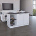 Kitchen Island with Large Countertop, Open Storage Shelves and Double Door Cabinet, White / Onyx Default -DTYStore