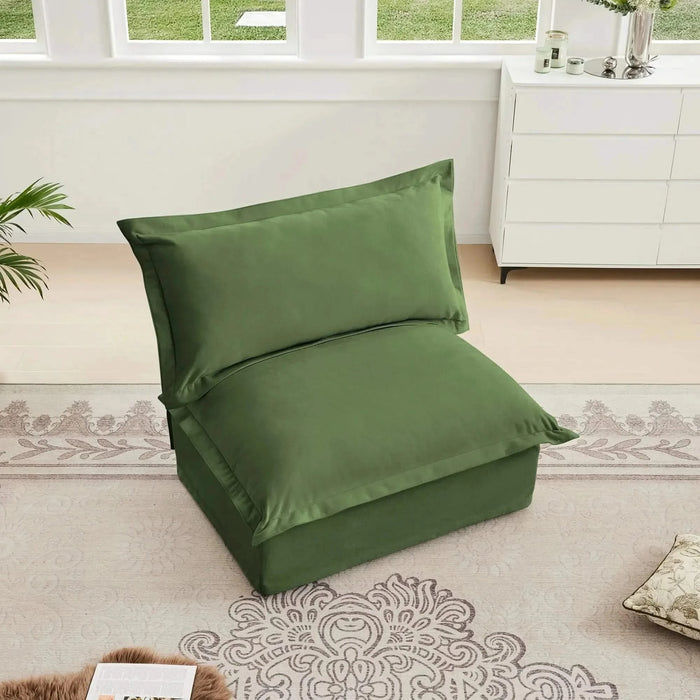 Koala Armless Sofa Green Chenille -DTYStore