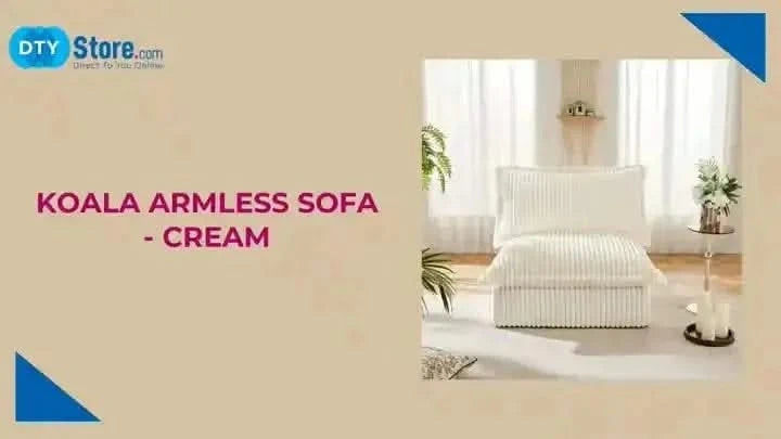 Koala Armless Sofa Blue Chenille -DTYStore