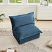 Koala Armless Sofa Blue Chenille -DTYStore