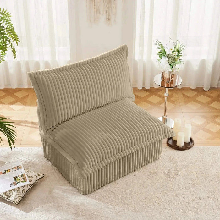 Koala Armless Sofa Cream Chenille -DTYStore