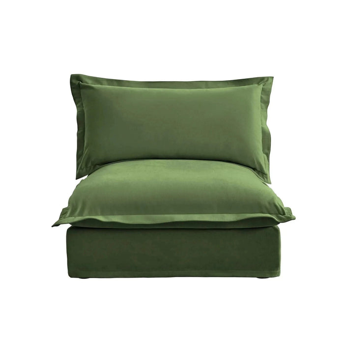 Koala Armless Sofa Green Chenille -DTYStore