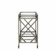 Kristensen Mirrored & Antique Gold Finish Serving Cart Default -DTYStore