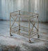 Kristensen Mirrored & Antique Gold Finish Serving Cart Default -DTYStore