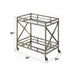 Kristensen Mirrored & Antique Gold Finish Serving Cart Default -DTYStore