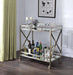 Kristensen Mirrored & Antique Gold Finish Serving Cart Default -DTYStore
