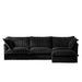 L-Shaped Slipcovered Sectional Sofa Couch, Comfy Deep Seat Cloud Couch with Convertible Ottoman & 2 Big Pillows, Modern Oversized 3 Seater Slipcovered Sofa Set for Living Room Office, Black Corduroy Default -DTYStore