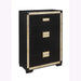 LIVELY Black/Gold Full Bedroom Set with Glitter Detail and Padded Headboard Default -DTYStore