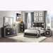 LIVELY Black/Gold Full Bedroom Set with Glitter Detail and Padded Headboard Default -DTYStore