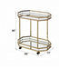 Lacole Mirrior & Champagne Finish Serving Cart Default -DTYStore