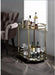 Lacole Mirrior & Champagne Finish Serving Cart Default -DTYStore