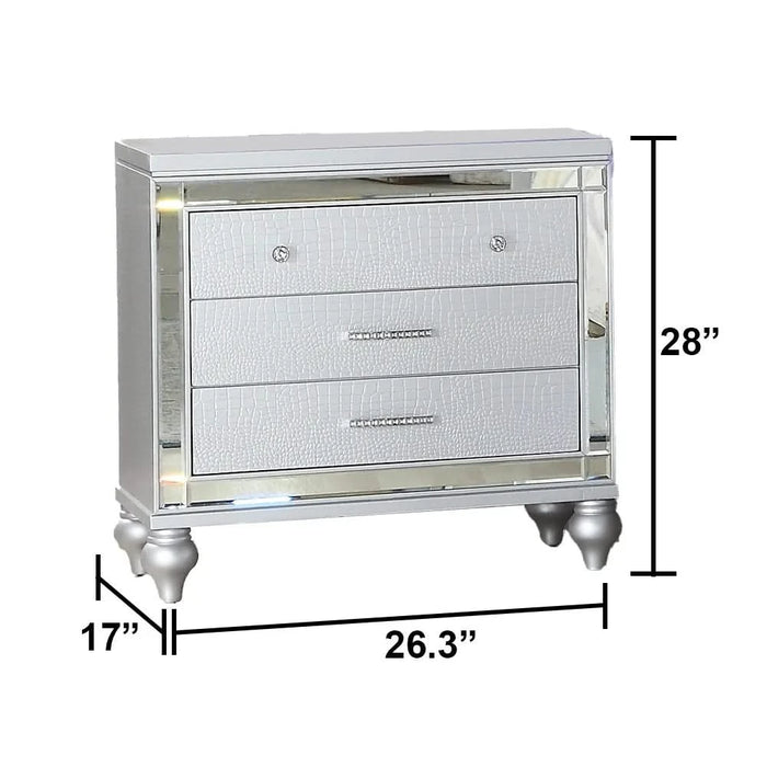 Lavish Modern Style 4 Pc King Bedroom Set Made with Fireplace in Headboard & TV stand in Footboard with Wood in Grey Default -DTYStore