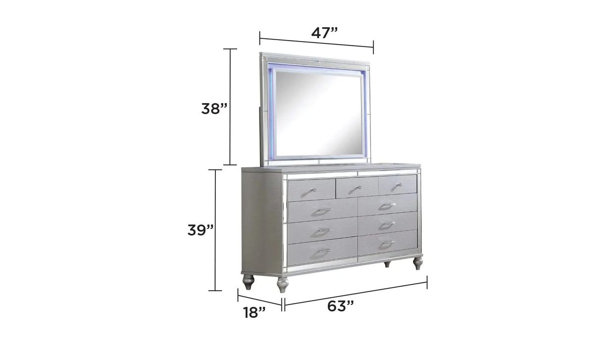 Lavish Modern Style 4 Pc Queen Bedroom Set Made with Fireplace in Headboard & TV stand in Footboard with Wood in Grey(CA INVENTORY) Default -DTYStore