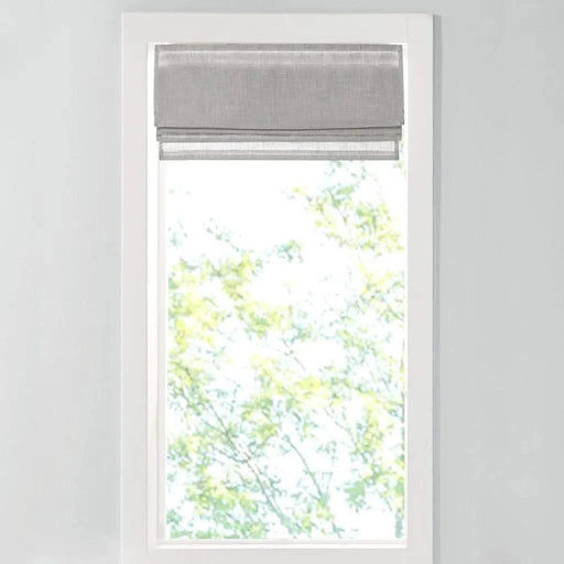 Linen Blend Light Filtering Cordless Roman Shade Grey 27x64' Default -DTYStore