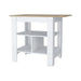 Lisbon Kitchen Island, 3-Tier Shelf and Large Workstation Default -DTYStore