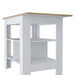 Lisbon Kitchen Island, 3-Tier Shelf and Large Workstation Default -DTYStore
