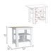 Lisbon Kitchen Island, 3-Tier Shelf and Large Workstation Default -DTYStore