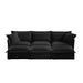 Living Room Sofa Slipcovered Sofa 3 Seater Sofa With 3 Ottomans, Oversized 3-Seat Sleeper Sofa Bed Home Theater Sofa, Chenille Black -DTYStore