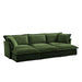 Living Room Sofa Slipcovered Sofa 3 Seater Sofa With 3 Ottomans, Oversized 3-Seat Sleeper Sofa Bed Home Theater Sofa, Chenille Green -DTYStore