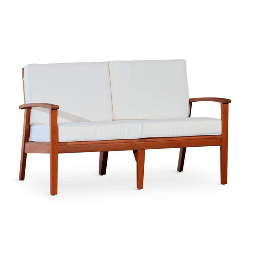 Longs Peak Eucalyptus Loveseat with Cushion Natural Oil Cream -DTYStore