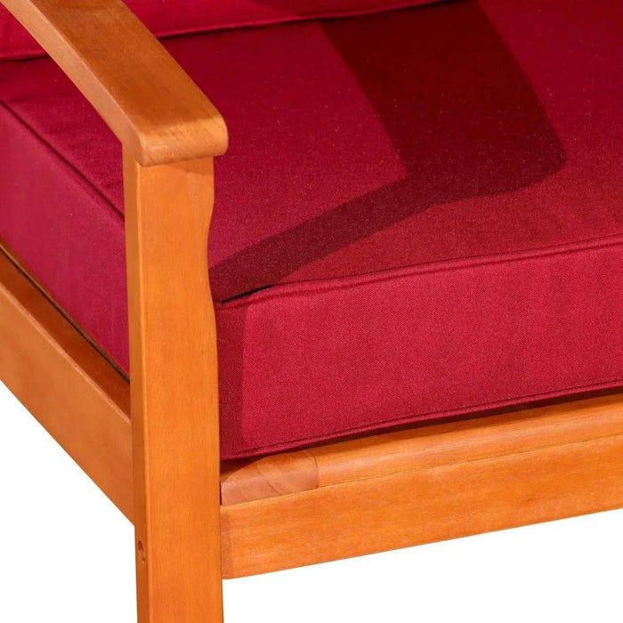 Longs Peak Eucalyptus Outdoor Deep Seat Chair with Cushions -DTYStore