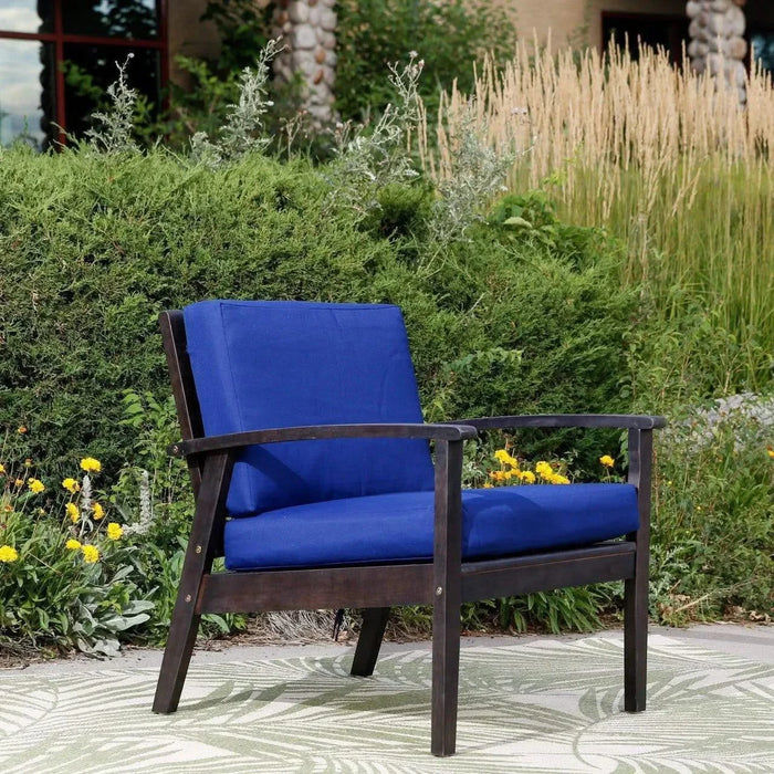 Longs Peak Eucalyptus Outdoor Deep Seat Chair with Cushions -DTYStore