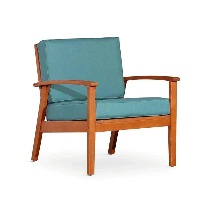 Longs Peak Eucalyptus Outdoor Deep Seat Chair with Cushions -DTYStore