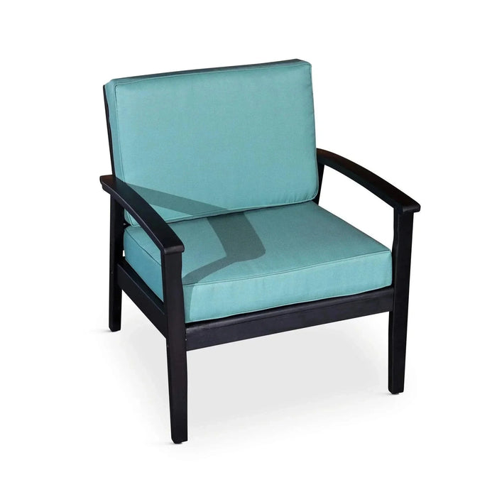 Longs Peak Eucalyptus Outdoor Deep Seat Chair with Cushions Espresso Sage -DTYStore