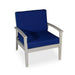 Longs Peak Eucalyptus Outdoor Deep Seat Chair with Cushions Driftwood Gray Navy -DTYStore