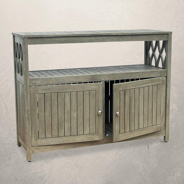 Longs Peak Eucalyptus Outdoor Sideboard Weathered Gray -DTYStore