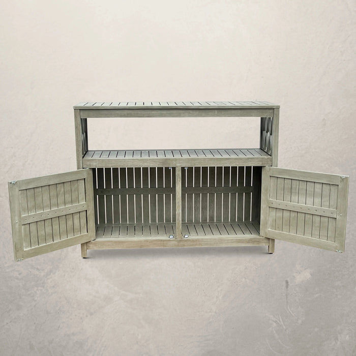 Longs Peak Eucalyptus Outdoor Sideboard Weathered Gray -DTYStore