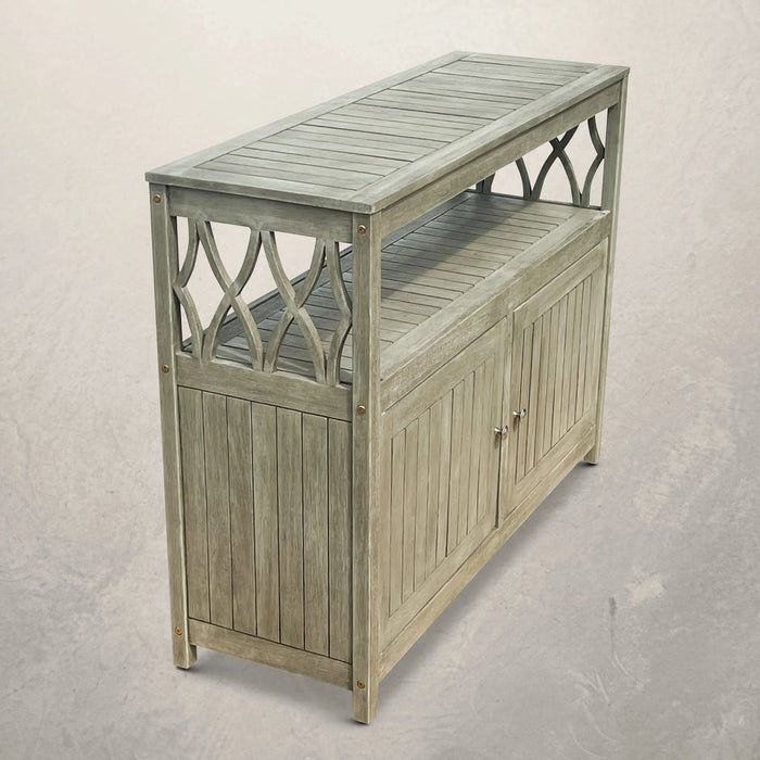 Longs Peak Eucalyptus Outdoor Sideboard Weathered Gray -DTYStore