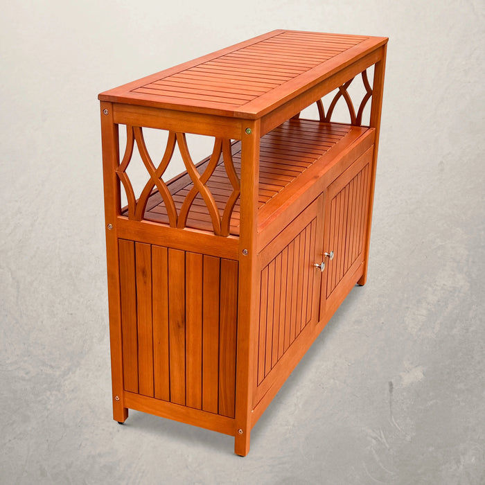 Longs Peak Eucalyptus Outdoor Sideboard Natural Oil -DTYStore