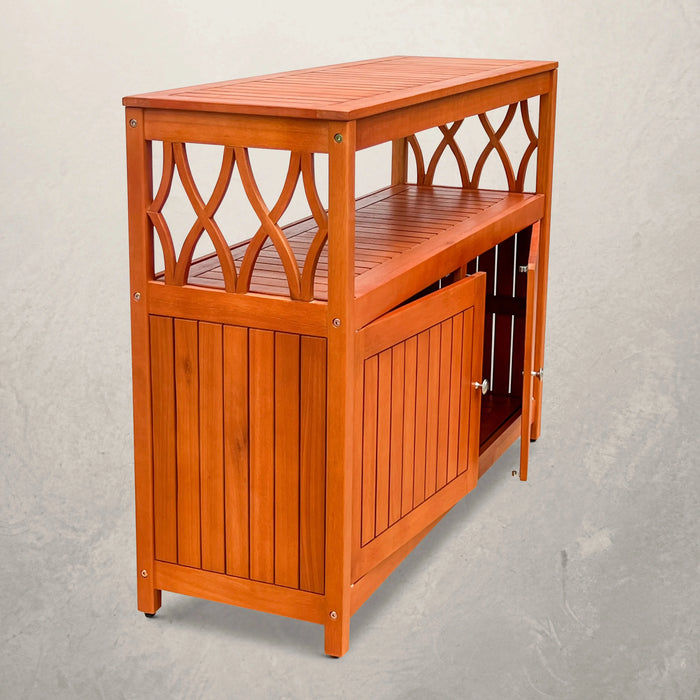 Longs Peak Eucalyptus Outdoor Sideboard Natural Oil -DTYStore