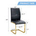 Luxurious and minimalist chair covers, 2 high elasticity dining chairs, black PU material, metal gold arched legs. Default -DTYStore