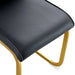 Luxurious and minimalist chair covers, 2 high elasticity dining chairs, black PU material, metal gold arched legs. Default -DTYStore
