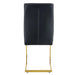 Luxurious and minimalist chair covers, 2 high elasticity dining chairs, black PU material, metal gold arched legs. Default -DTYStore