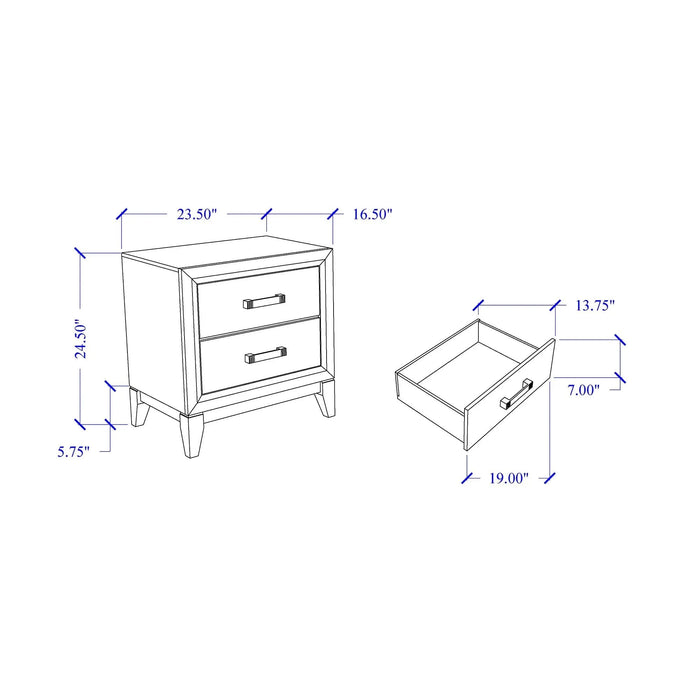 MIRAGE White 5-Piece Full Bedroom Set, Panel Style, Rubber Wood Construction Default -DTYStore