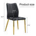 Medieval Modern Black Dining Chairs with Cushions and Golden Metal Legs, PU Material Default -DTYStore