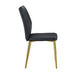 Medieval Modern Black Dining Chairs with Cushions and Golden Metal Legs, PU Material Default -DTYStore
