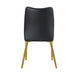 Medieval Modern Black Dining Chairs with Cushions and Golden Metal Legs, PU Material Default -DTYStore