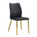 Medieval Modern Black Dining Chairs with Cushions and Golden Metal Legs, PU Material Default -DTYStore