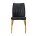 Medieval Modern Black Dining Chairs with Cushions and Golden Metal Legs, PU Material Default -DTYStore