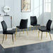 Medieval Modern Black Dining Chairs with Cushions and Golden Metal Legs, PU Material Default -DTYStore