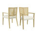 Mid-Century Modern ARM Dining Chair Set of 2 with Rattan Backrest Default -DTYStore